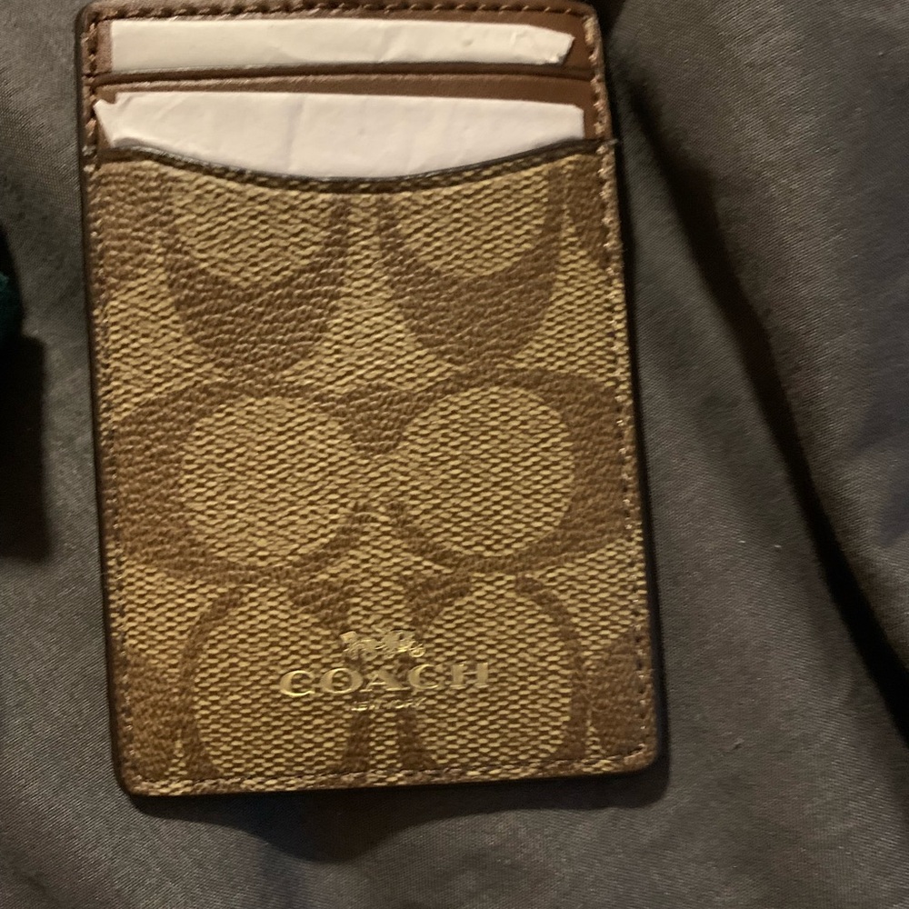 Coach Signature Brown Card Case